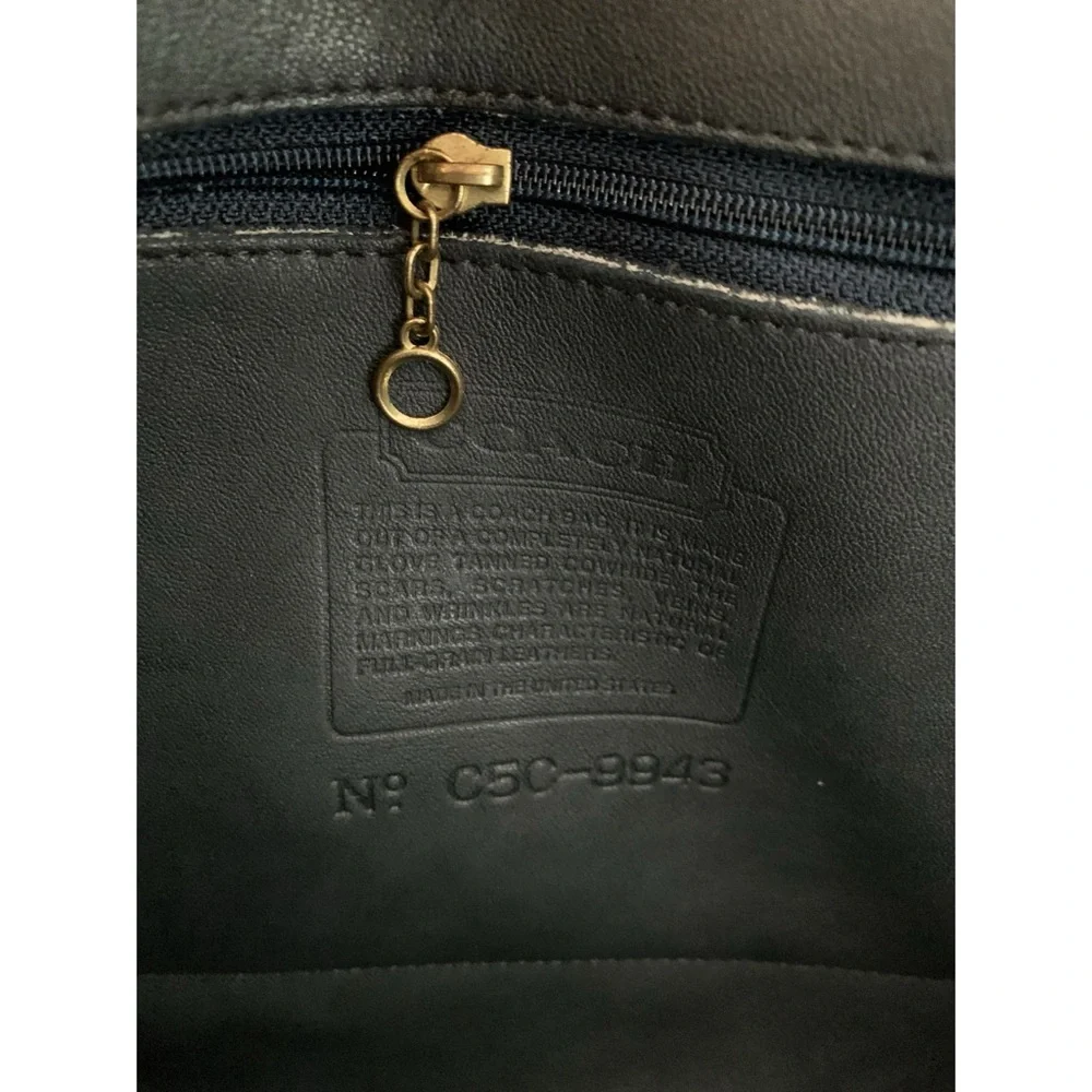 Vintage COACH Black Leather Weekend Backpack Rucksack Large Daypack 9943 - Picture 6 of 11
